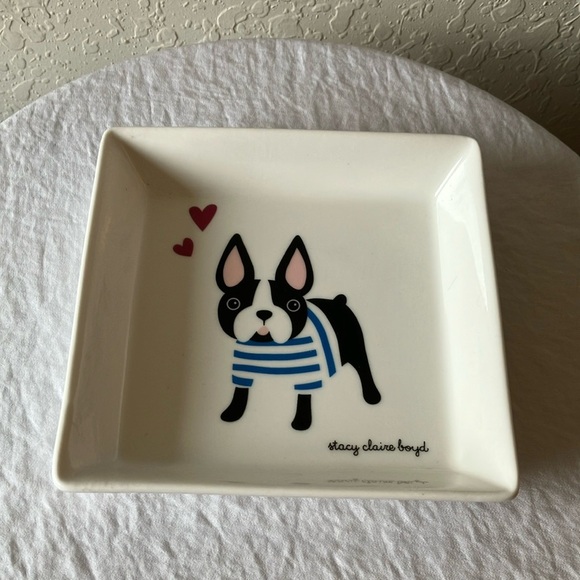 Stacy Claire Boyd: White Ceramic French Bulldog Dog Plate - Picture 12 of 13